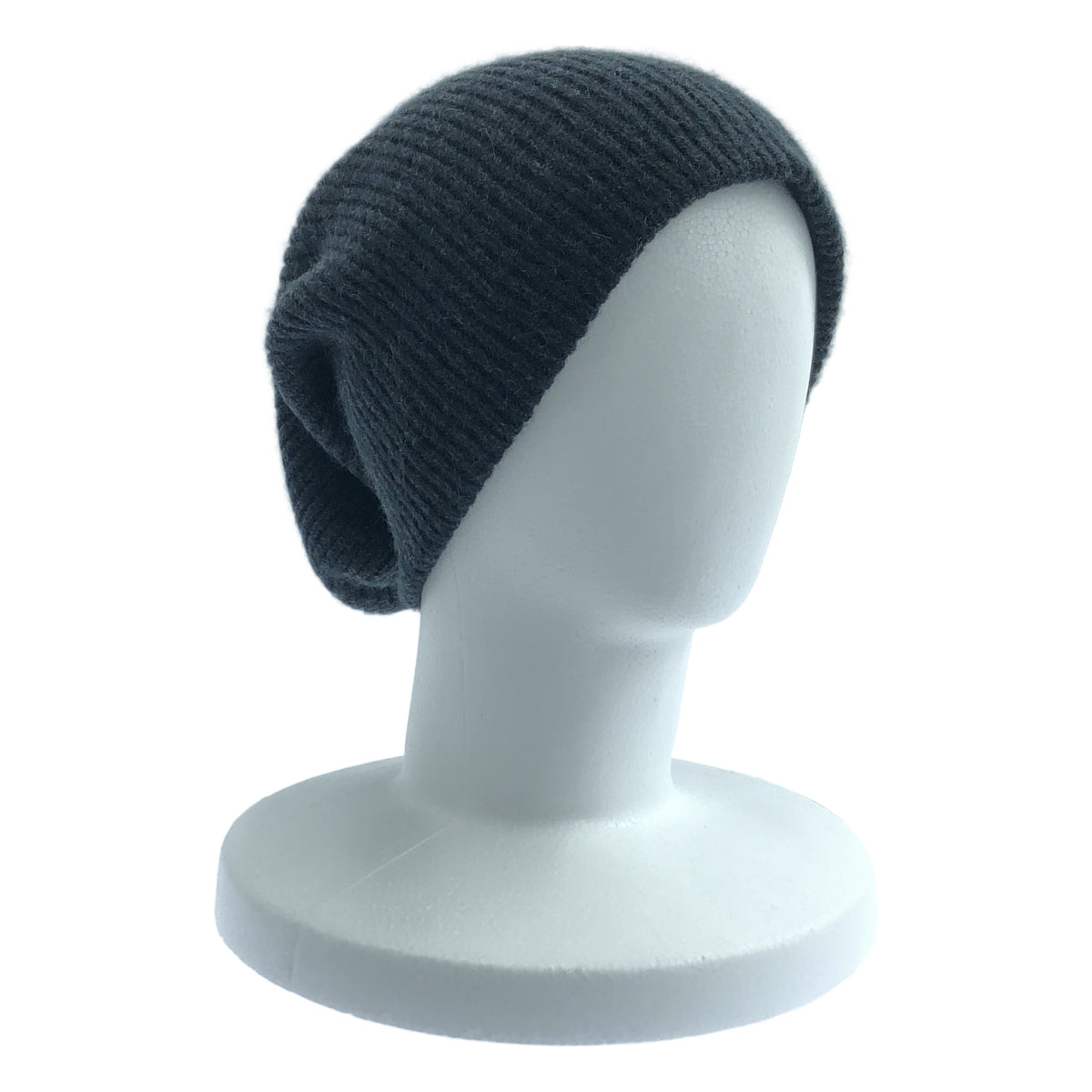 HELMUT LANG / ヘルムートラング | OVER SIZE RIB KNIT BEANIE ニット ビーニー | F | ブラック | メンズ