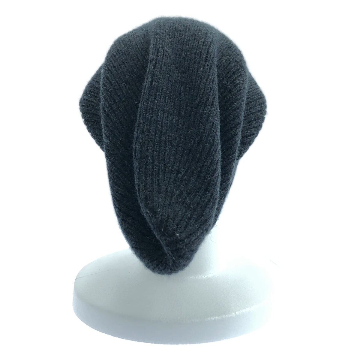 HELMUT LANG / 헬무트랑 | OVER SIZE RIB KNIT BEANIE 니트 비니 | F | 블랙 | 남성