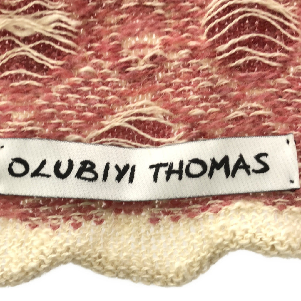 【新品】  OLUBIYI THOMAS / オルヴィトーマス | 2022AW | wool scarf ウール ジャガード ストール マフラー | F | ピンク | メンズ