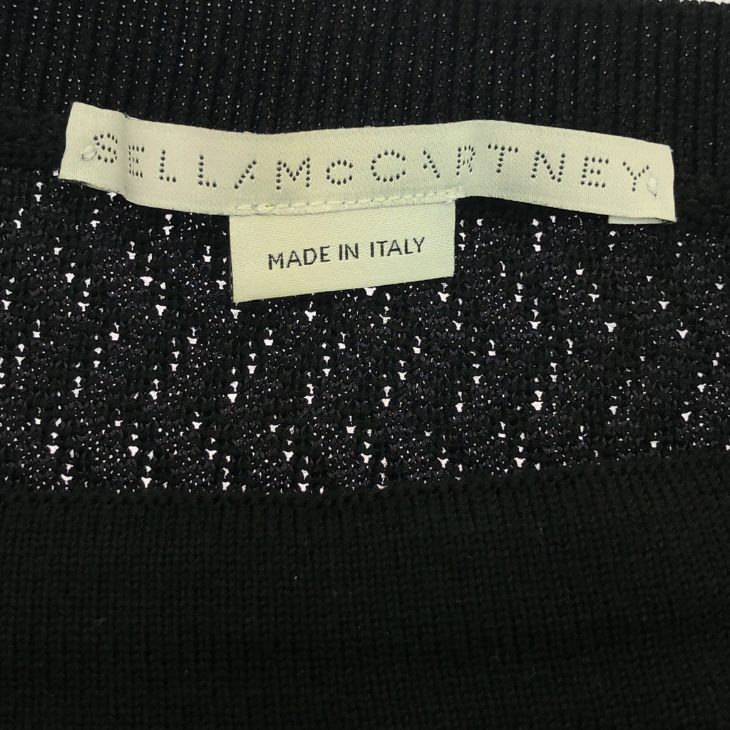 【美品】  STELLA McCARTNEY / ステラマッカートニー | ドレープスリーブ ウールレーヨン テクスチャーニット | 38 | ブラック | レディース