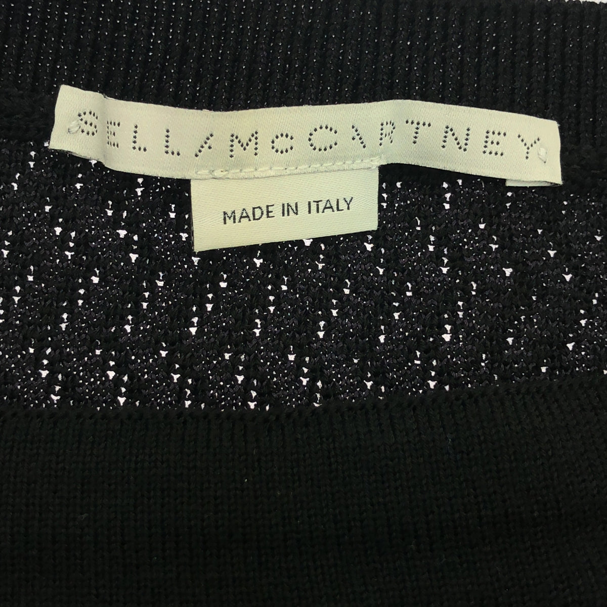 【美品】  STELLA McCARTNEY / ステラマッカートニー | ドレープスリーブ ウールレーヨン テクスチャーニット | 38 | ブラック | レディース