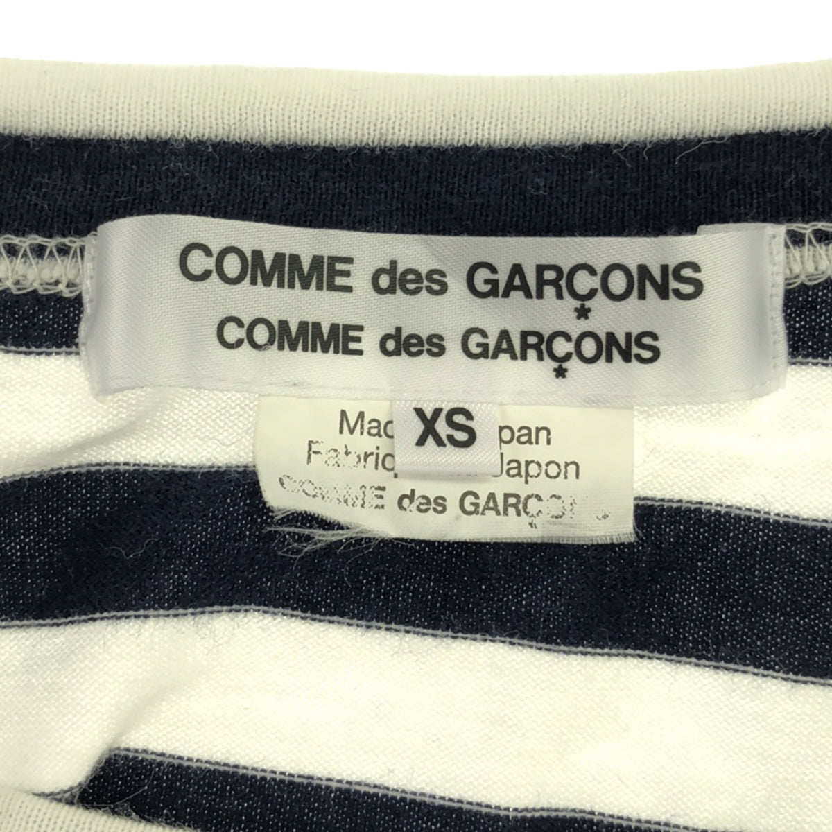 COMME des GARCONS COMME des GARCONS / 콤콤 | 2014AW | 리본 장식 테두리 롱 슬리브 티셔츠 | XS |