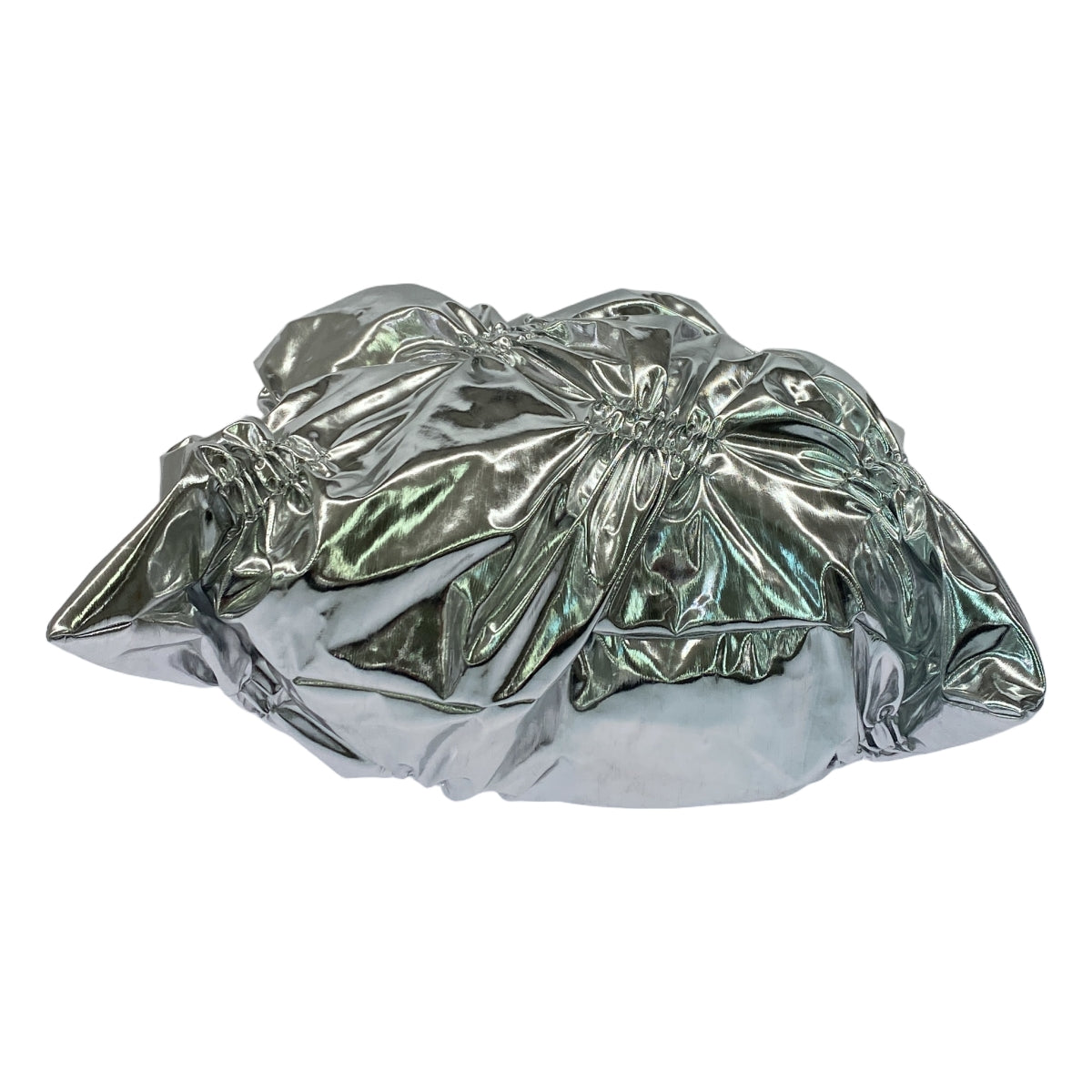 嬰兒回歸 |刮擦包單肩包 金屬褶皺刮擦包單肩包 |銀 |女性的