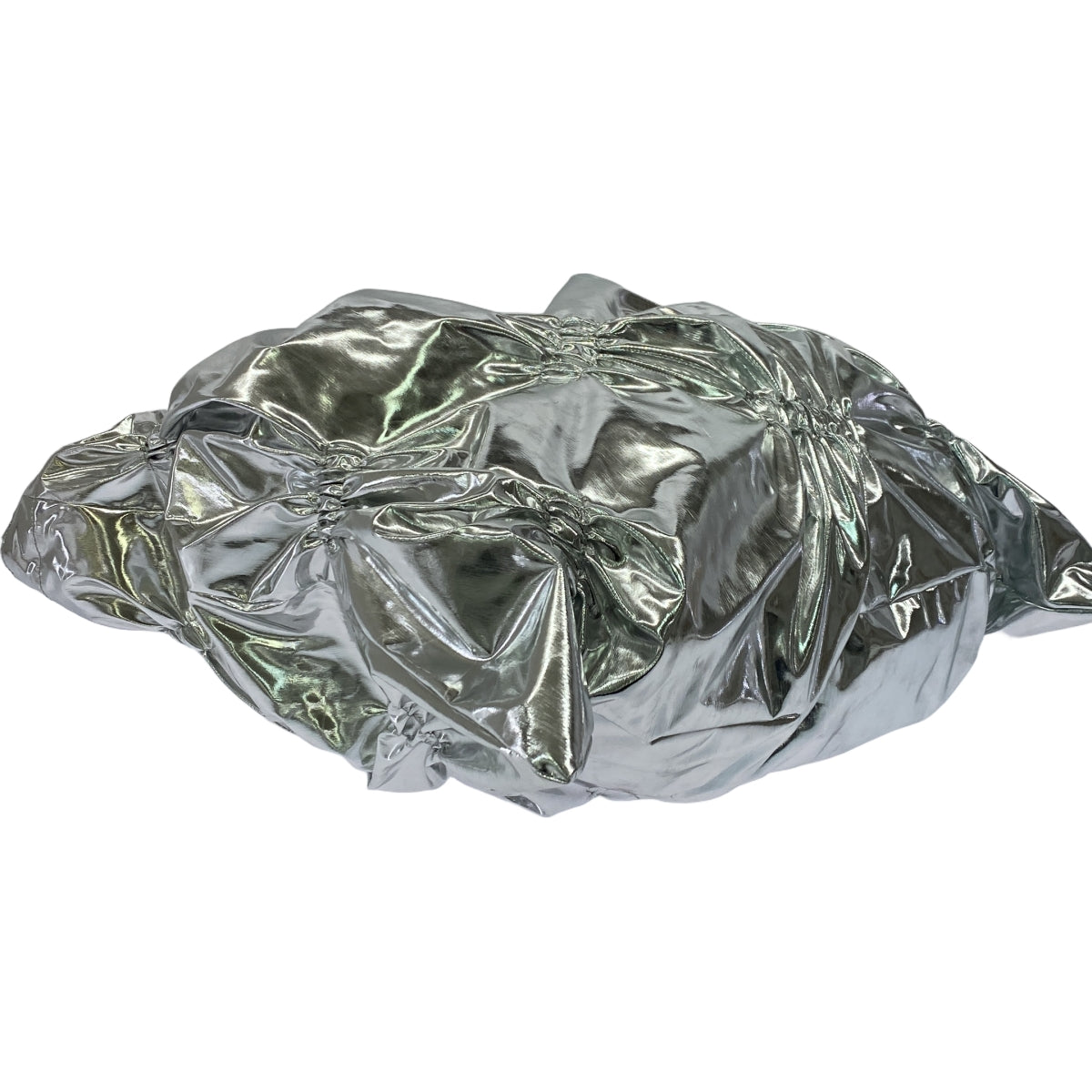 嬰兒回歸 |刮擦包單肩包 金屬褶皺刮擦包單肩包 |銀 |女性的