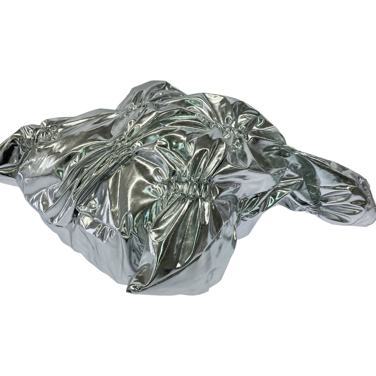 嬰兒回歸 |刮擦包單肩包 金屬褶皺刮擦包單肩包 |銀 |女性的