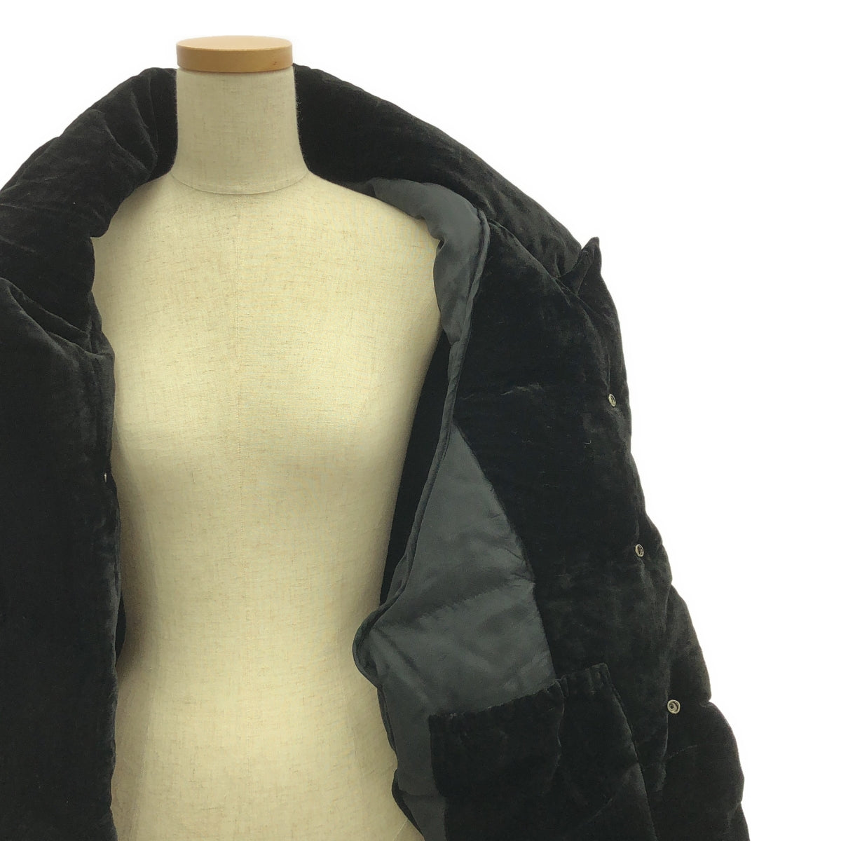 JUNYA WATANABE COMME des GARCONS / 渡邊淳彌 | 2005AW | 天鵝絨外搭披風羽絨外套 / 全襯裡 | S | 黑色 | 女款