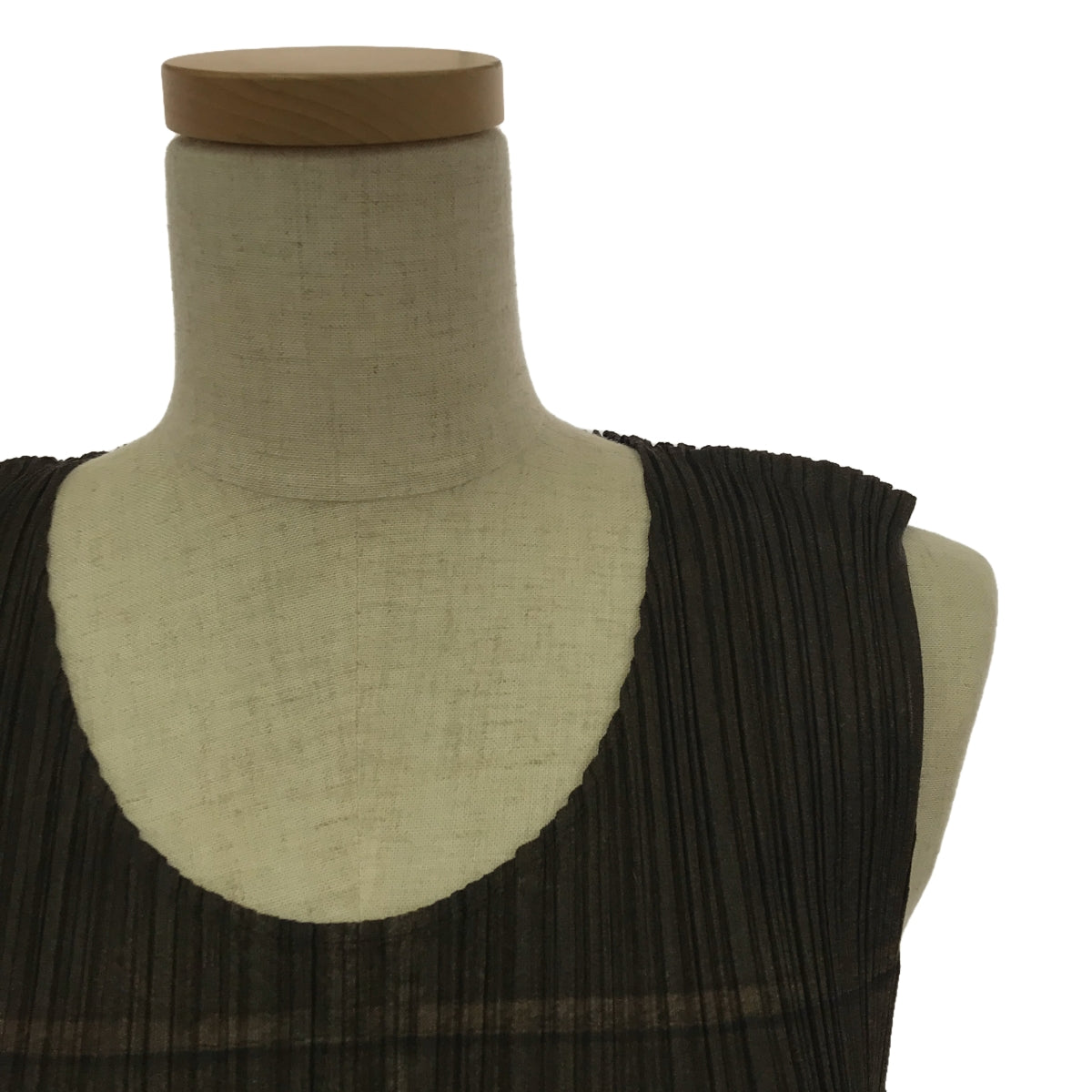 [Good Condition] PLEATS PLEASE ISSEY MIYAKE | Cowgirl Print Sleeveless Dress | Size 4 | Khaki | Women's