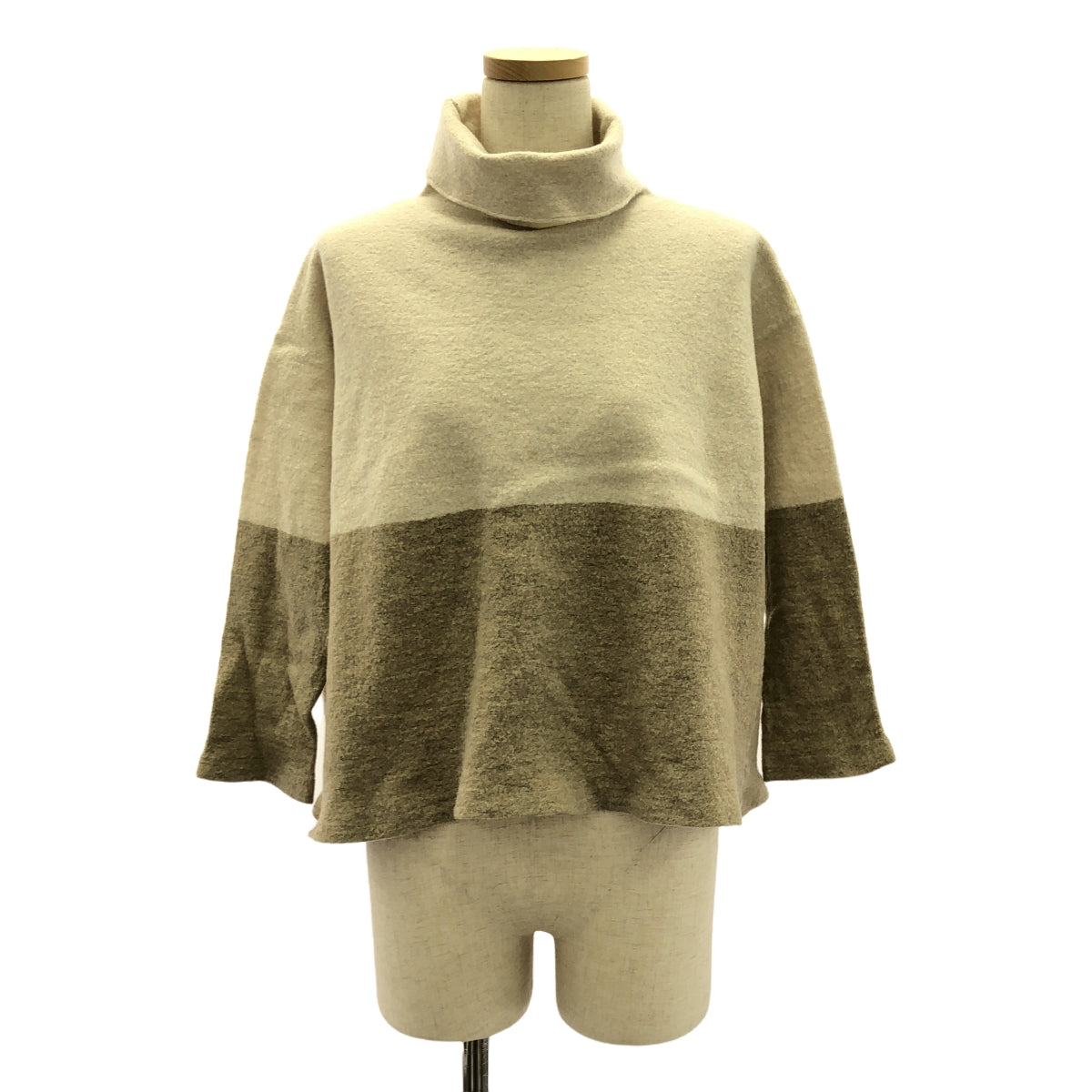 45r / フォーティファイブアール | ウール 圧縮 タートルネック ニット プルオーバー | 0 | アイボリー/ベージュ/イエロー | レディース