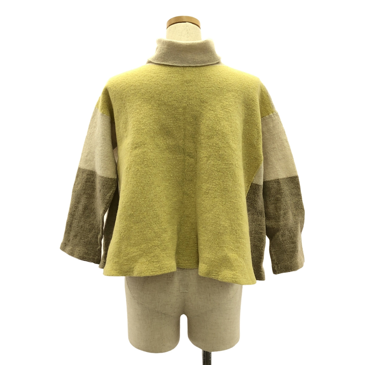 45r / フォーティファイブアール | ウール 圧縮 タートルネック ニット プルオーバー | 0 | アイボリー/ベージュ/イエロー | レディース