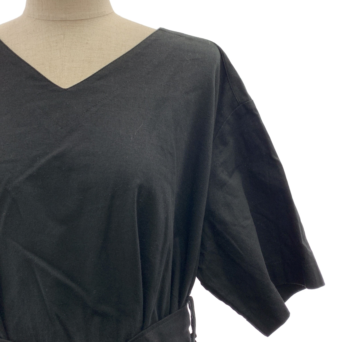 foufou / フーフー | THE DRESS #36 black linen dress リネン