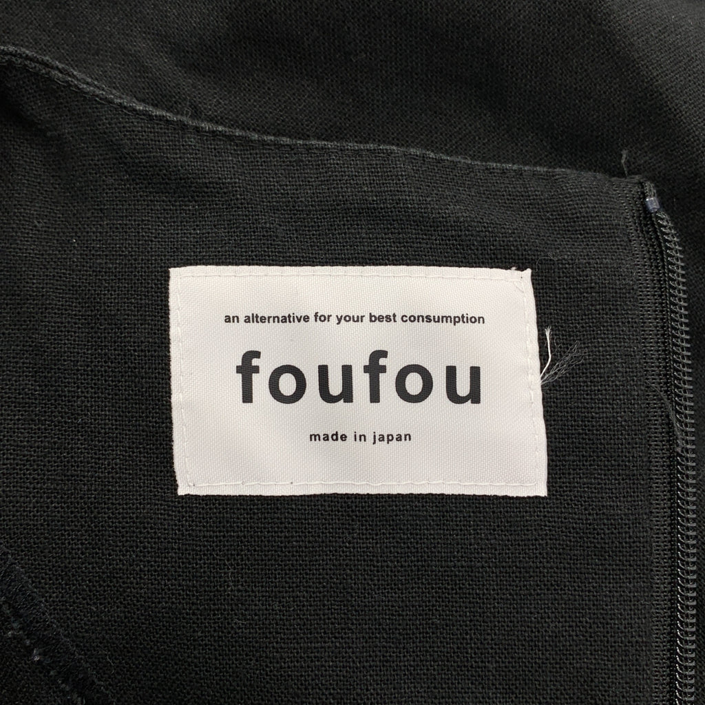 foufou / 후후 | THE DRESS #36 black linen dress 린넨 드레스 원피스 | F | 여성