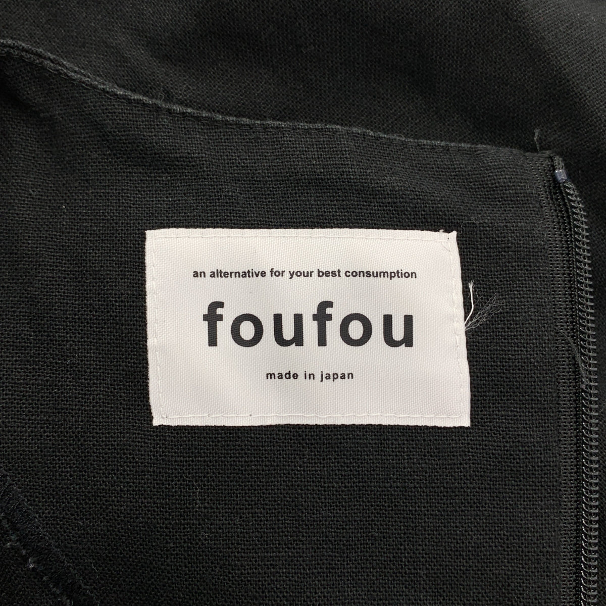foufou / 후후 | THE DRESS #36 black linen dress 린넨 드레스 원피스 | F | 여성