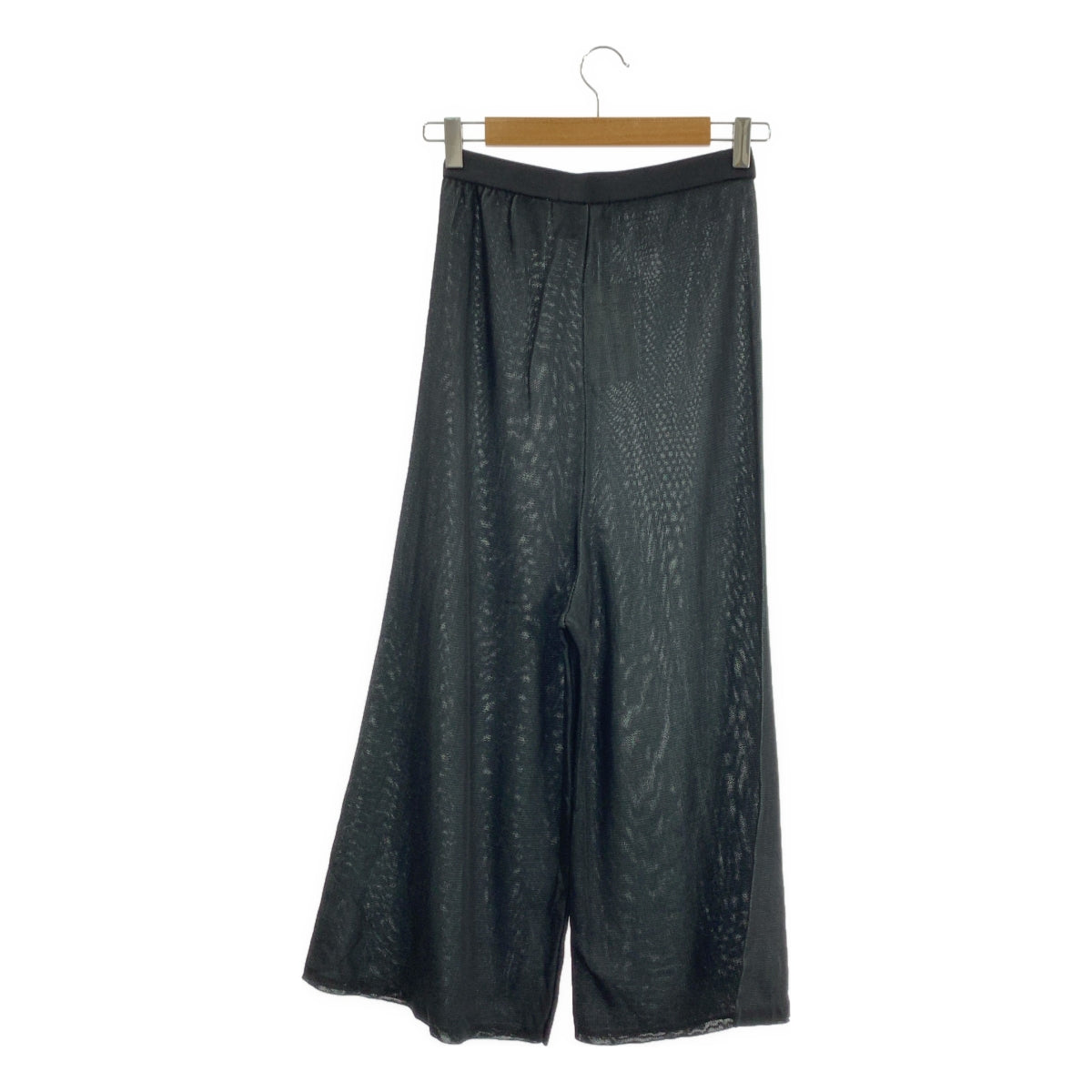 [新款] 棕褐色 | 雙色褲 寬針織褲 | F碼 | 黑色 | 女款