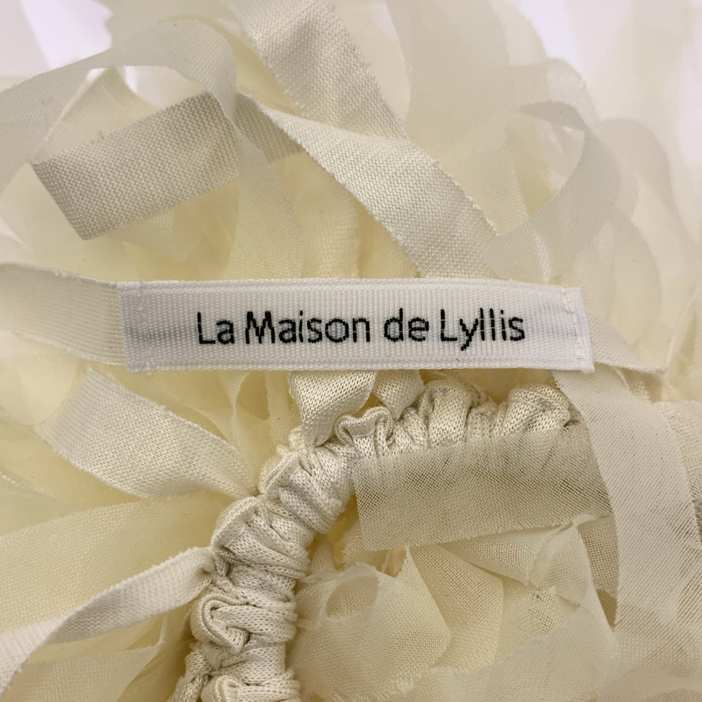 【新品】  La Maison de Lyllis / ラメゾンドリリス | POALE ポアレ / リボン シュシュ ヘアゴム | F | ホワイト