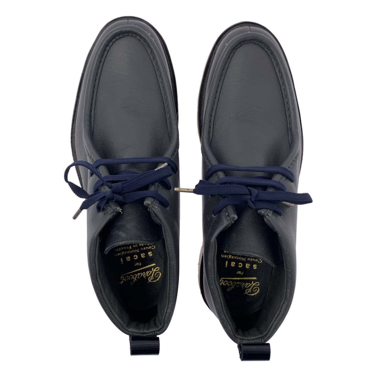 [全新] sacai | x Paraboot MUCY-MARCH 莫卡辛鞋頭皮靴 | 尺寸 9.5 | 海軍藍/白色 | 男款