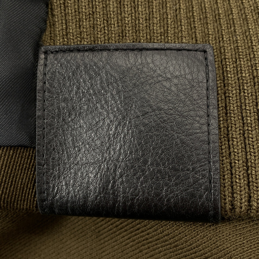 【美品】  LOEWE / ロエベ | アナグラム レザーパッチ ウール フーデッド テーラードジャケット | 46 | カーキ | メンズ