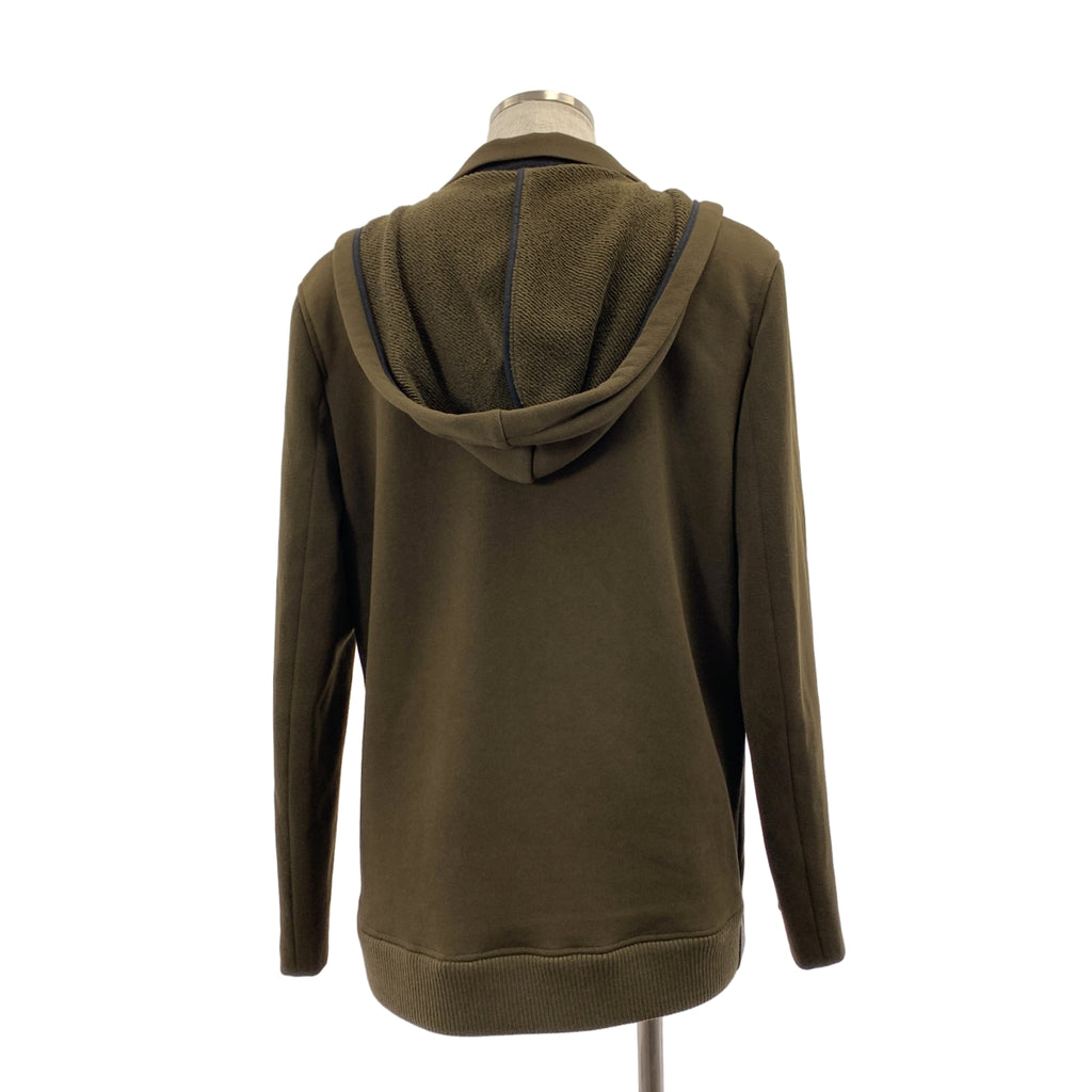 【美品】  LOEWE / ロエベ | アナグラム レザーパッチ ウール フーデッド テーラードジャケット | 46 | カーキ | メンズ