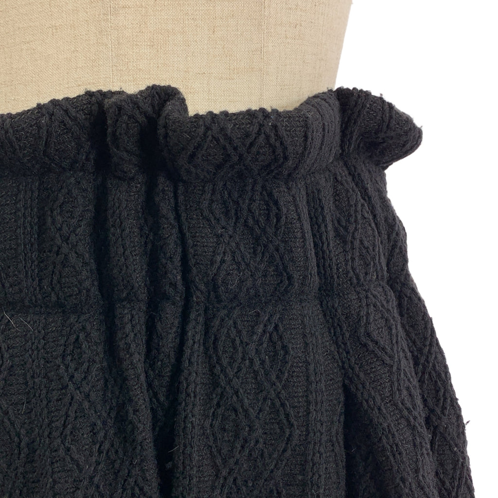 YOHJI YAMAMOTO / ヨウジヤマモト | ウール ドローストリング ケーブルニット ボリューム スカート | S | レディース