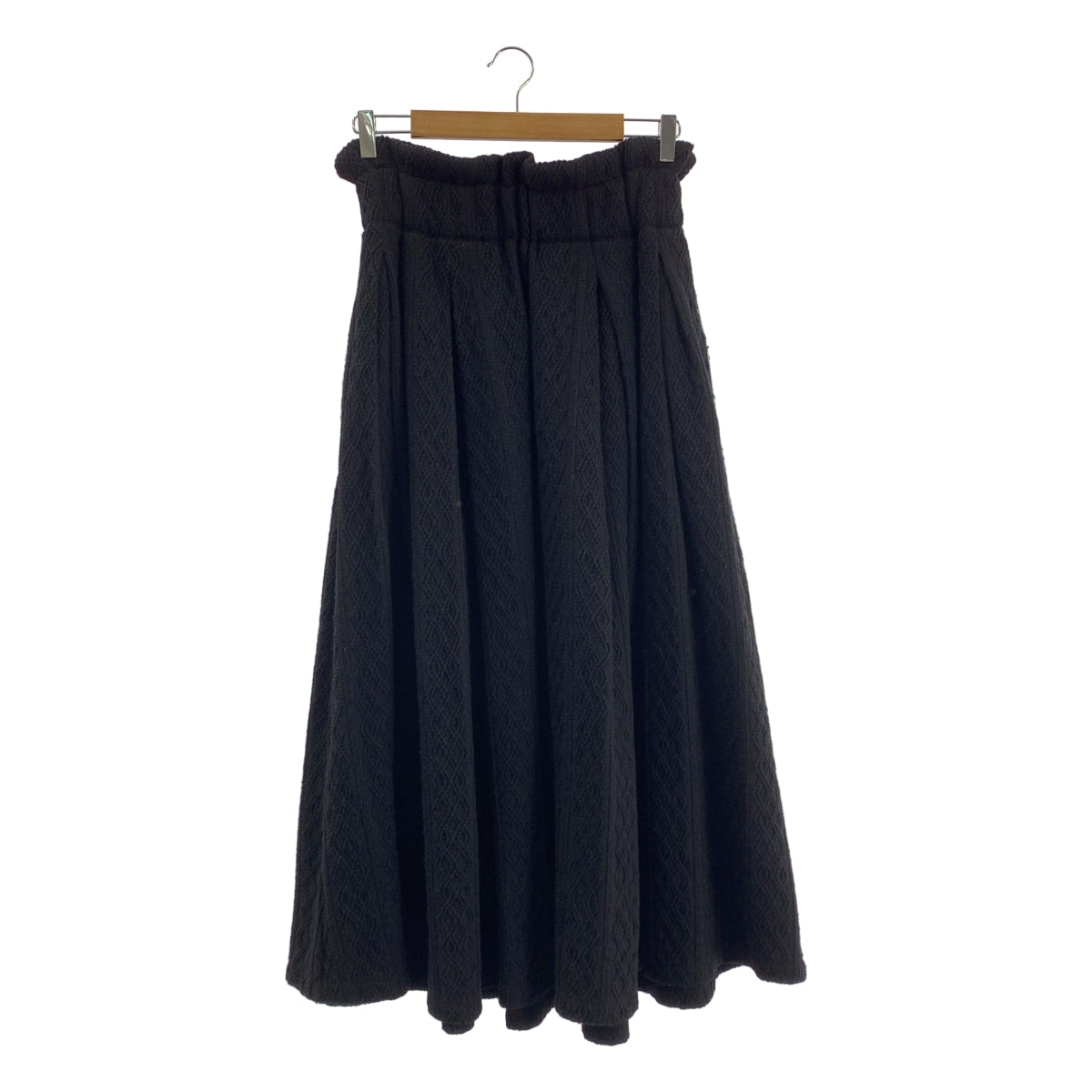 YOHJI YAMAMOTO / ヨウジヤマモト | ウール ドローストリング ケーブルニット ボリューム スカート | S | レディース