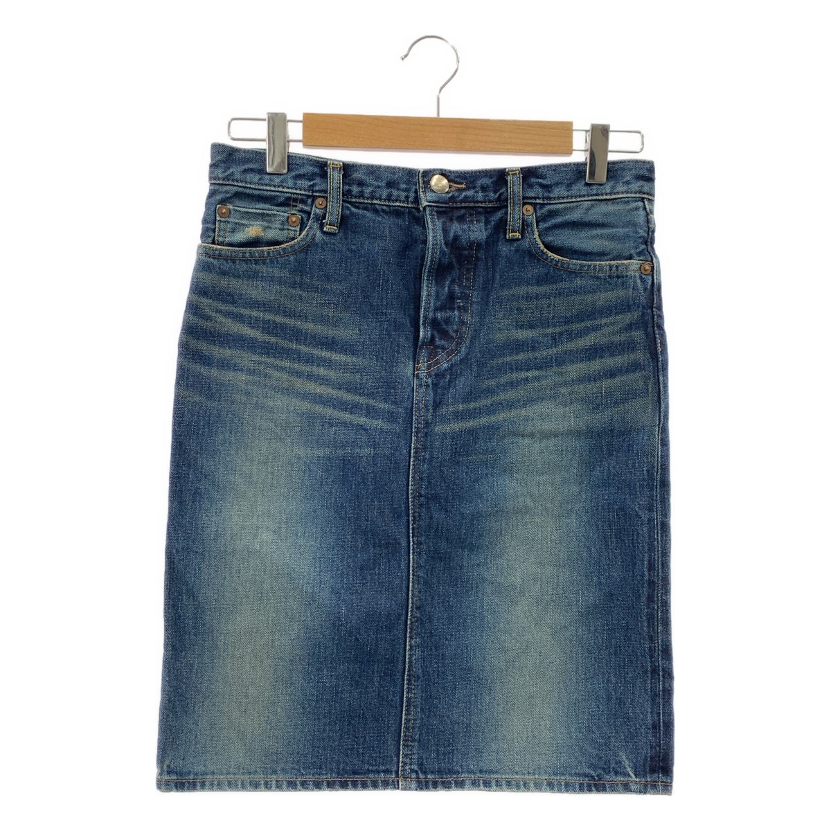 綠色 | 做舊後開衩牛仔裙 | 尺寸 1 | 女款