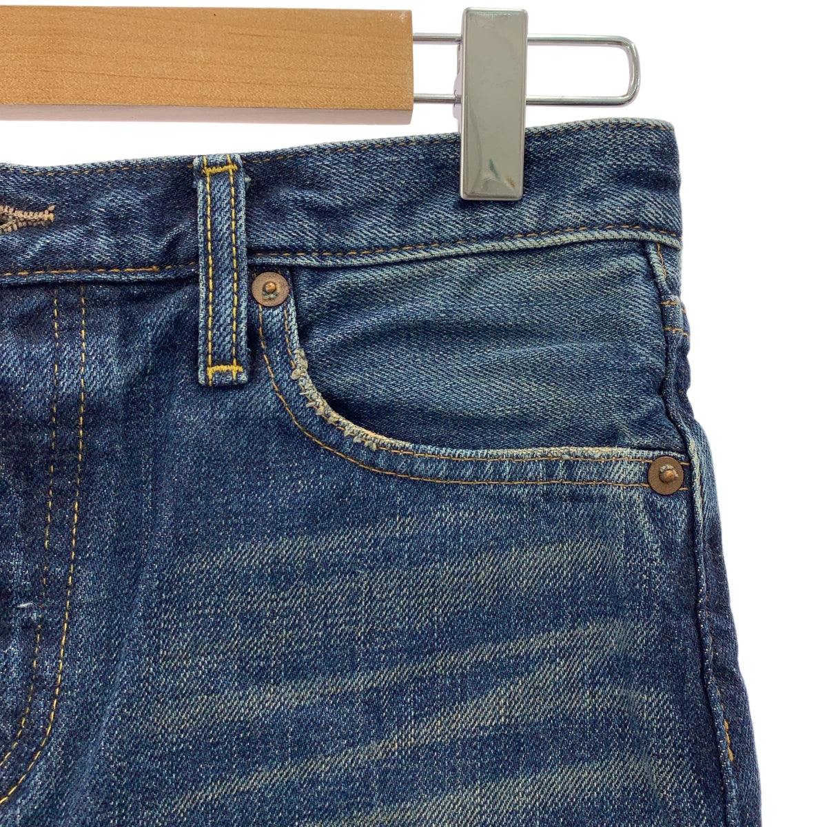 綠色 | 做舊後開衩牛仔裙 | 尺寸 1 | 女款