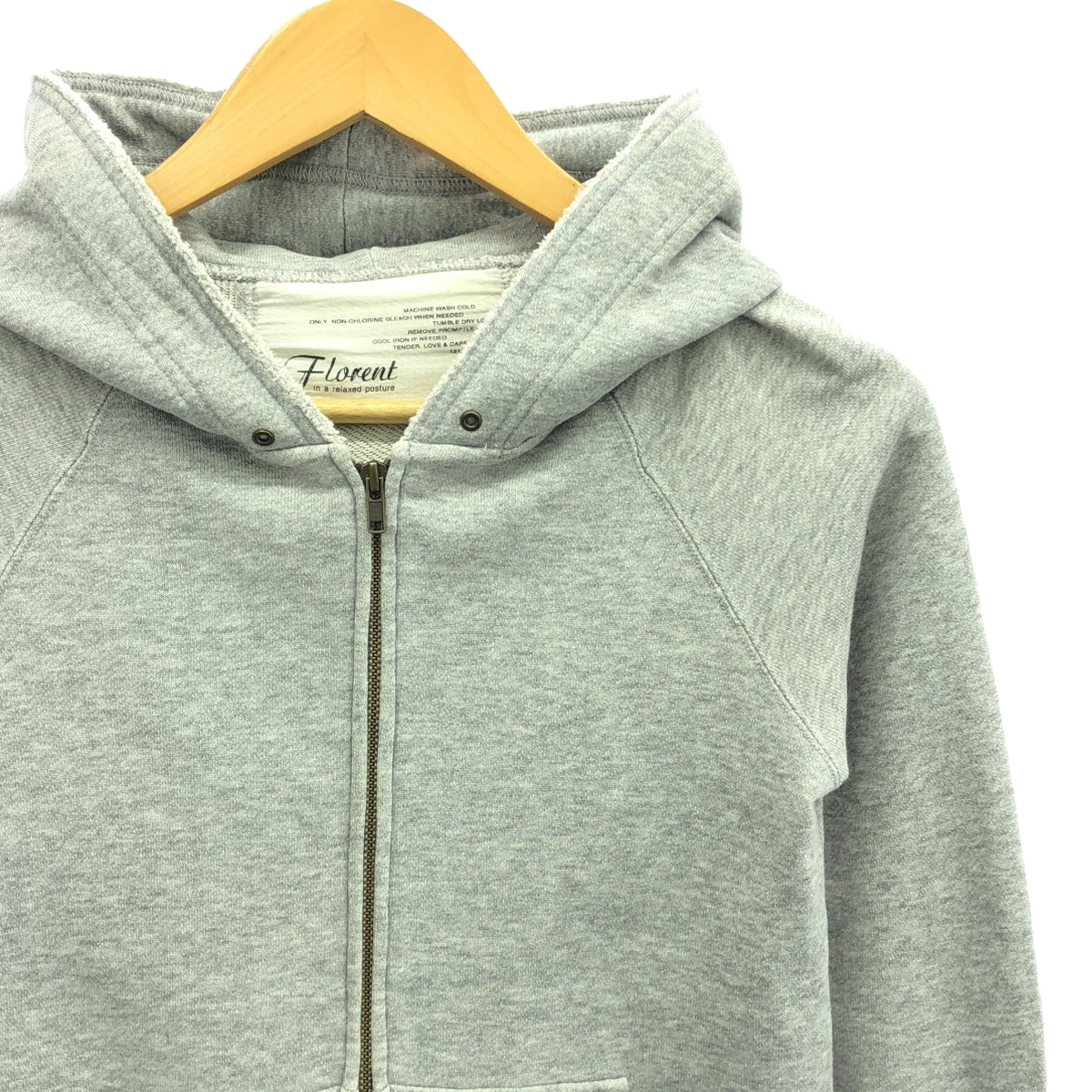 FLORENT | Cotton zip-up hoodie | Grey | Women's