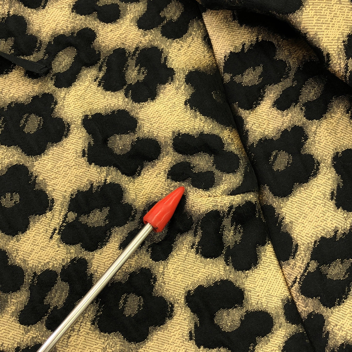 RED VALENTINO / レッドヴァレンティノ | ノーカラー フラワー レオパード ジャケット | 38 | ブラウン/ブラック | レディース