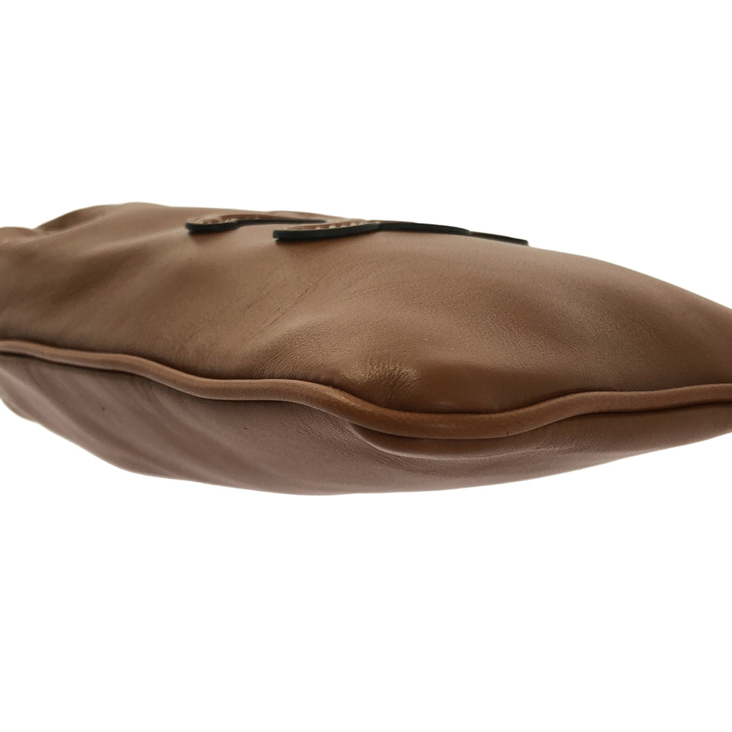 CELINE / セリーヌ | キュイル トリオンフ ドローストリング レザー モバイルポーチ | ブラウン