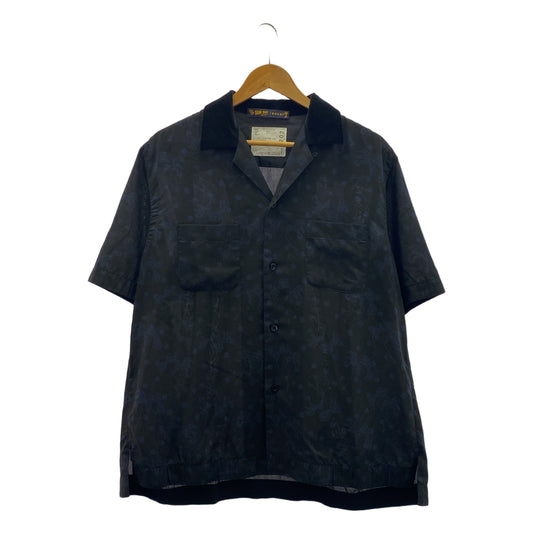 sacai / サカイ | × SUN SURF / サンサーフ 総柄 パームツリードット オープンカラー アロハシャツ | 2 | ネイビー/ブラック | メンズ