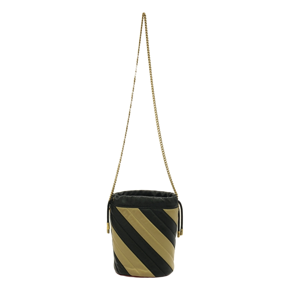 GUCCI / グッチ | GGマーモント キルティング ミニバケット ショルダーバッグ | ブラック / ベージュ | レディース