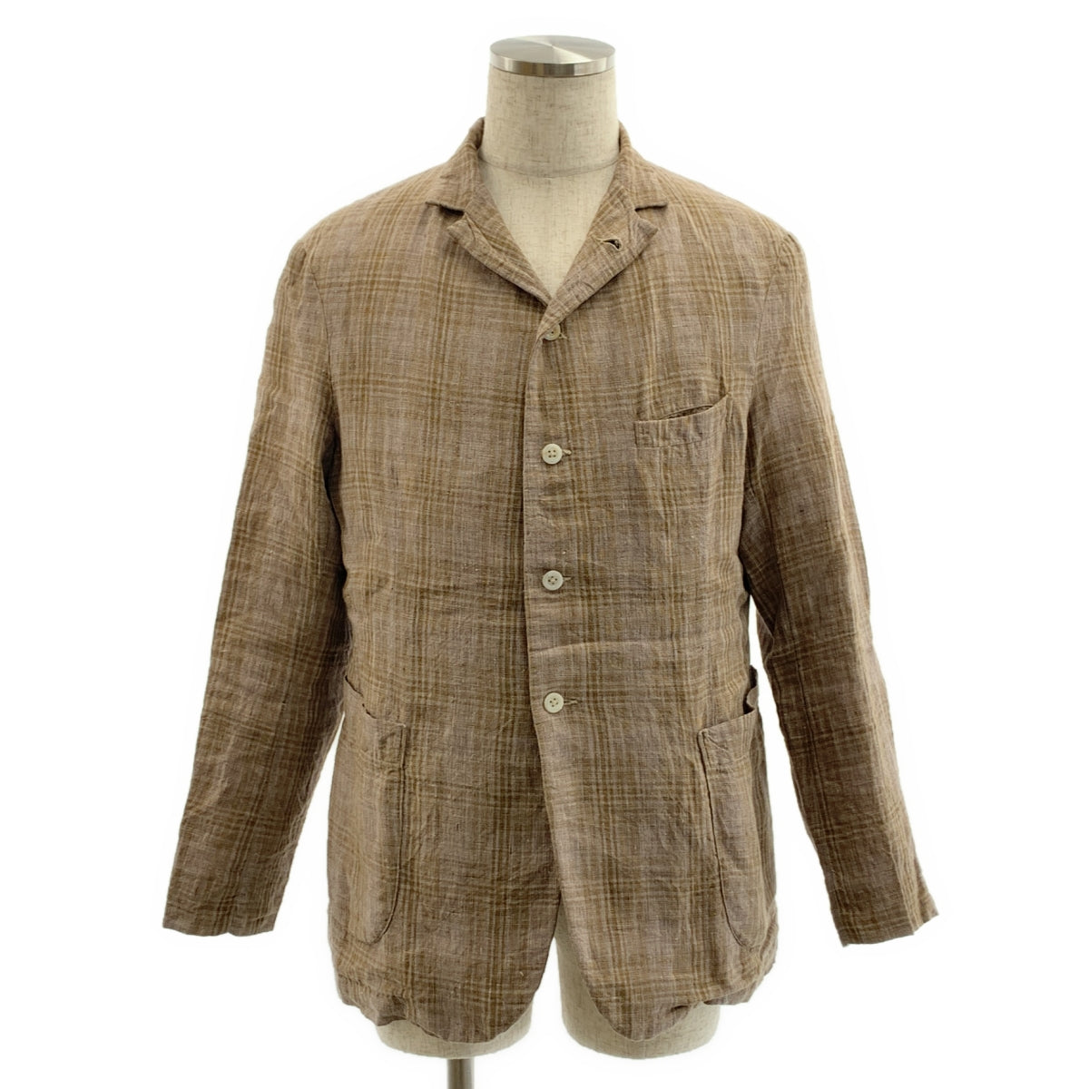 kaval / 카발 | linen tweed jacket / 린넨 트위드 오버 재킷 / 헤링본 총 안감 | M | 남성