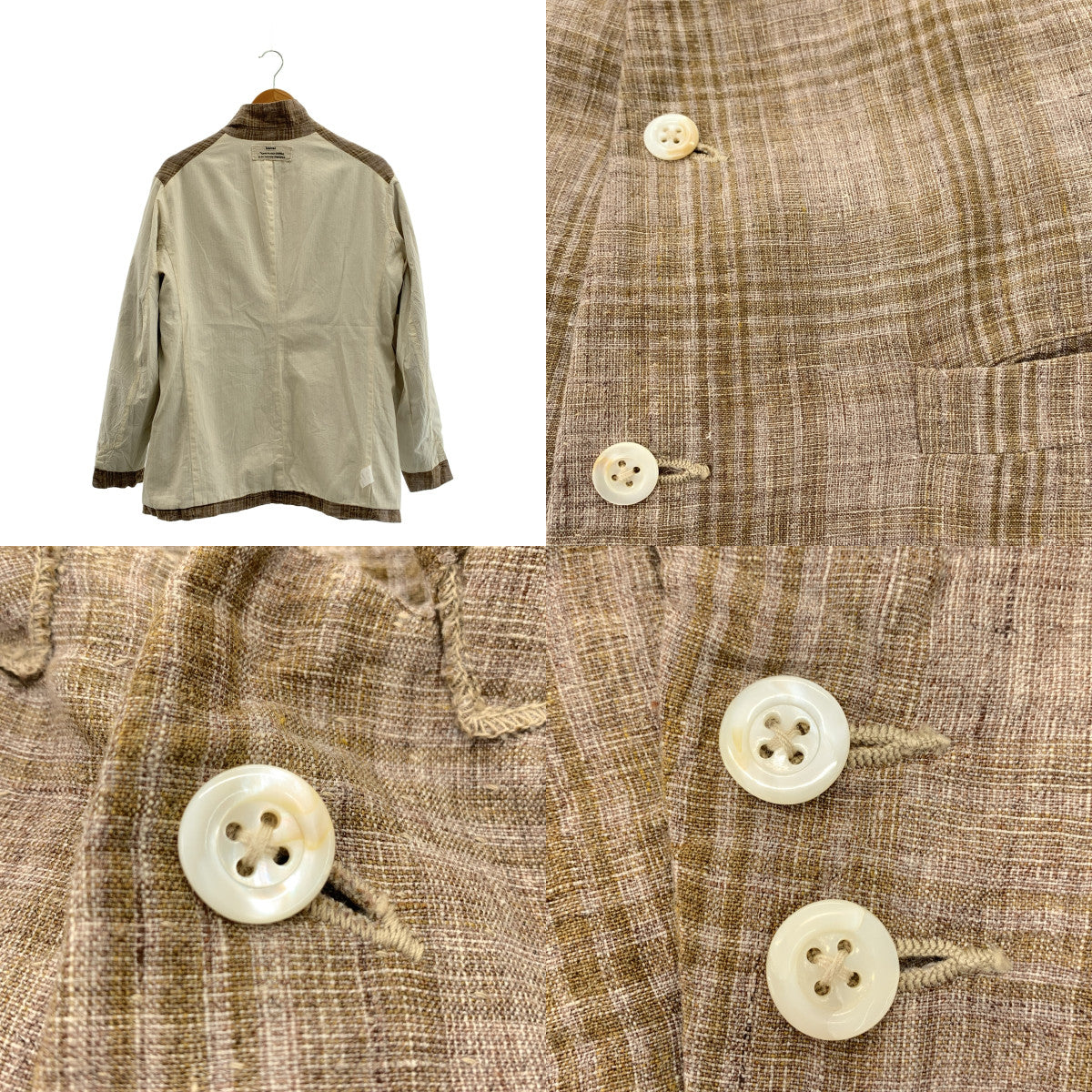 kaval / 카발 | linen tweed jacket / 린넨 트위드 오버 재킷 / 헤링본 총 안감 | M | 남성
