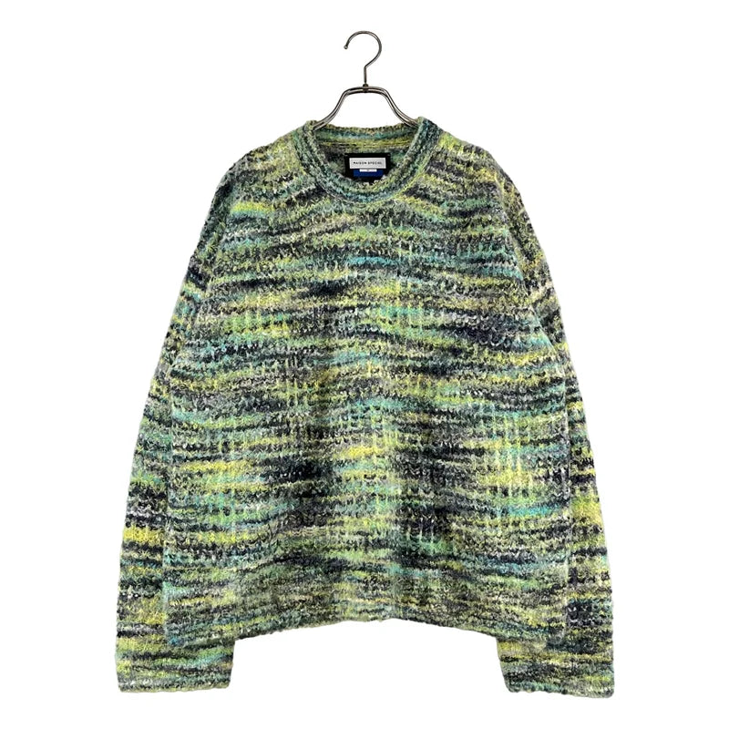 Maison Special / メゾンスペシャル | Italian Imported Yarn Prime-Over Crew Neck Pullover Knit ニット | 1 | メンズ