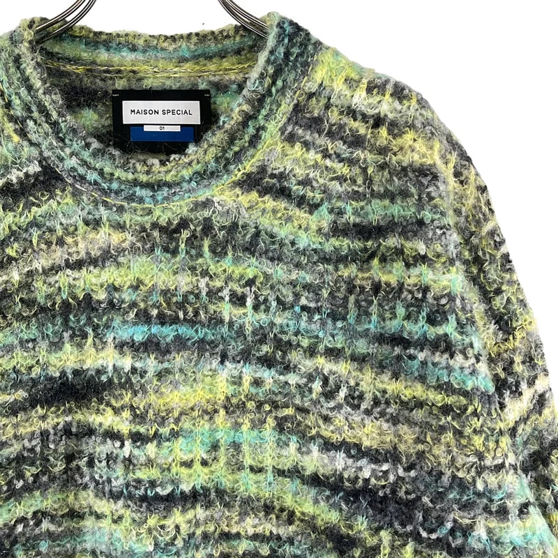 Maison Special / メゾンスペシャル | Italian Imported Yarn Prime-Over Crew Neck Pullover Knit ニット | 1 | メンズ