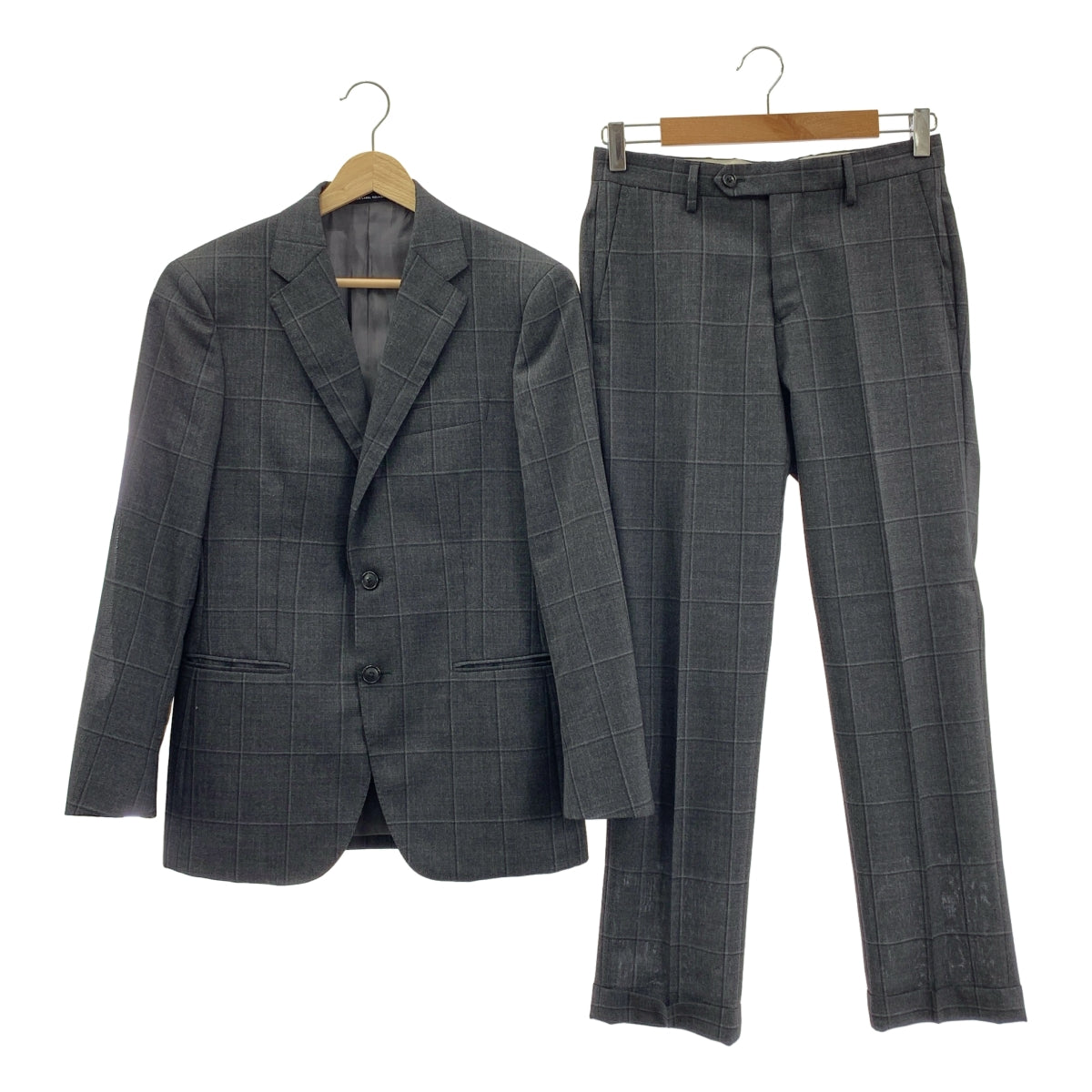 UNITED ARROWS 綠色標籤休閒系列 | 全襯裡 2B 修身西裝外套與褲子套裝 | 尺寸 42/72 | 男士