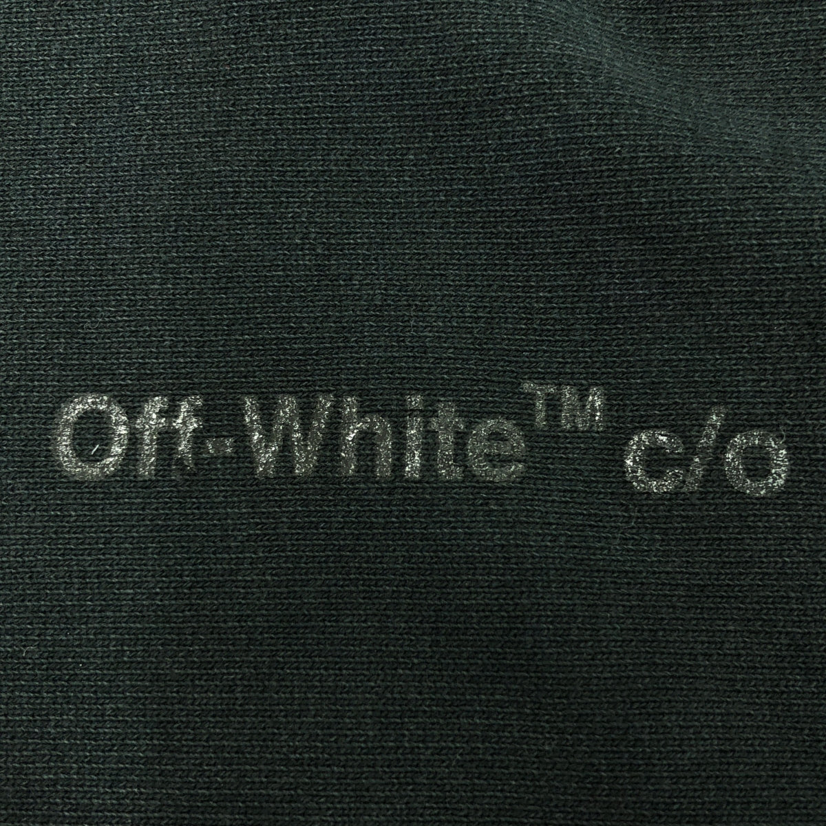 Off-White / オフホワイト | × Champion / チャンピオン ダメージ加工 ロゴ スウェット フーディ | S | チャコールブラック | メンズ