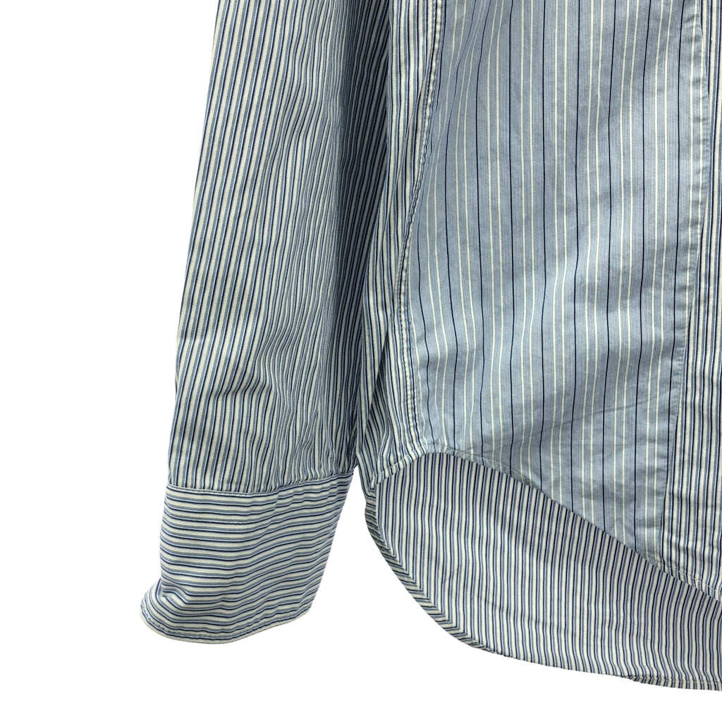 COMME des GARCONS 男士雙色 | 2021春夏 |棉質拼布常規領襯衫 | S |藍色 |男士