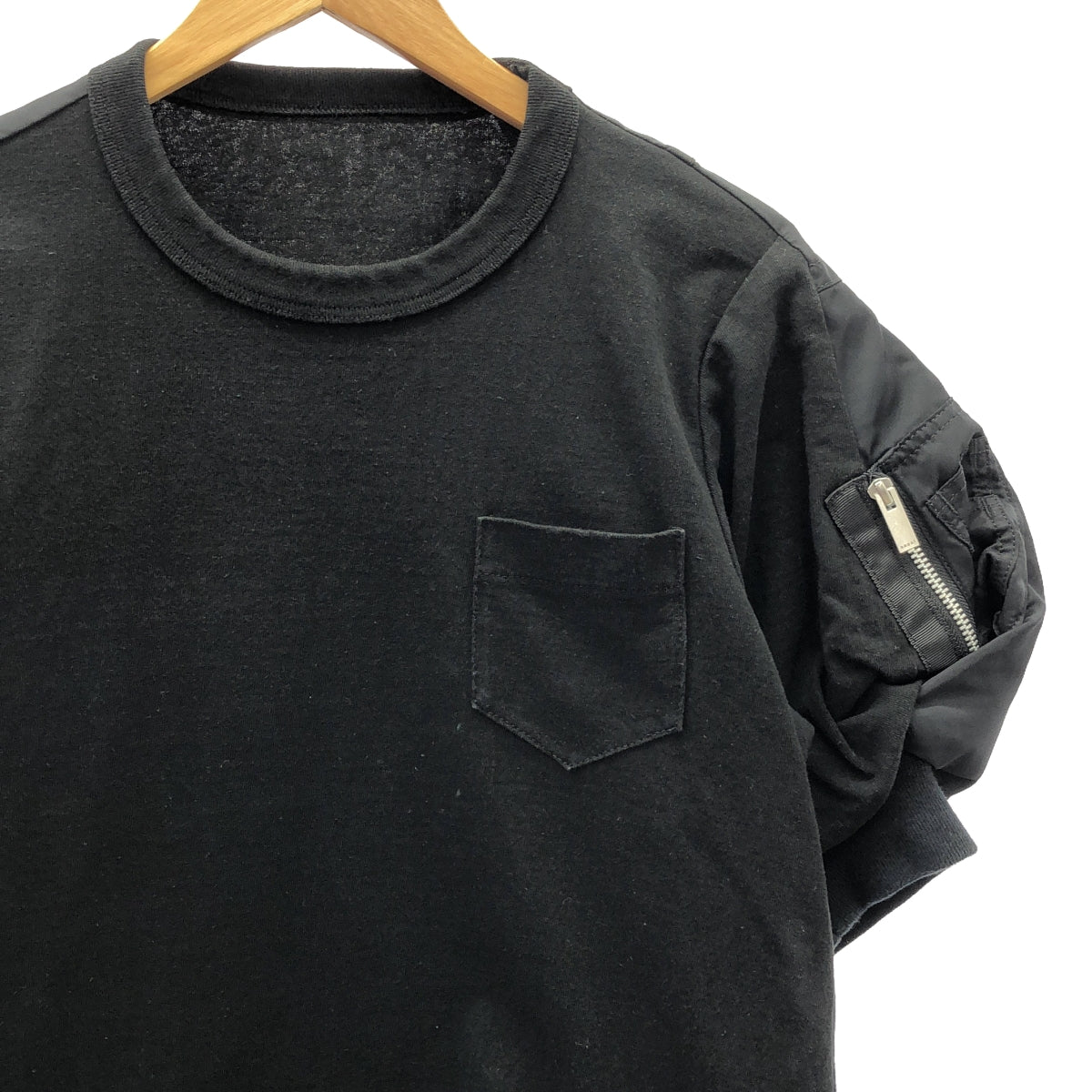 sacai / 사카이 | Nylon Twill Mix T-Shirt 컷소우 | 2 | 여성