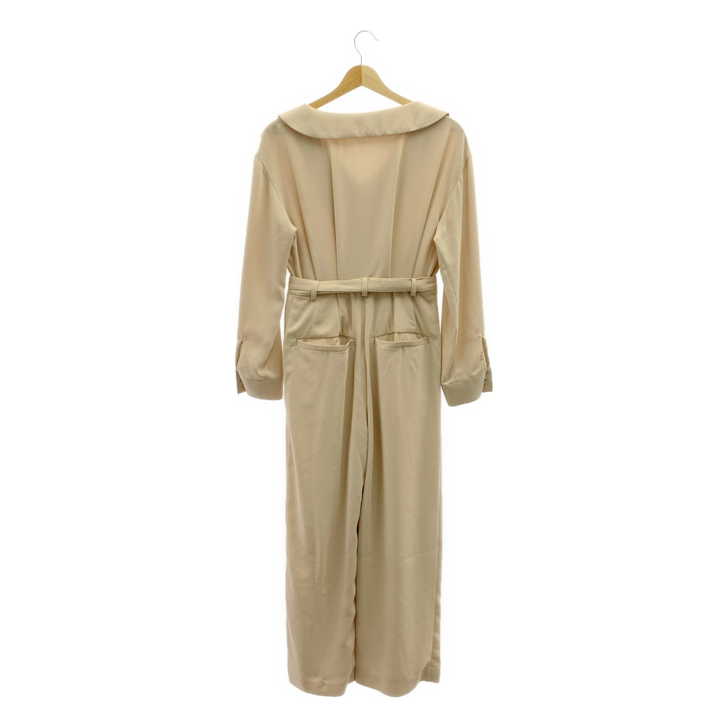 CLANE | 兩穿平領連身褲 | 0碼 | 米色 | 女款