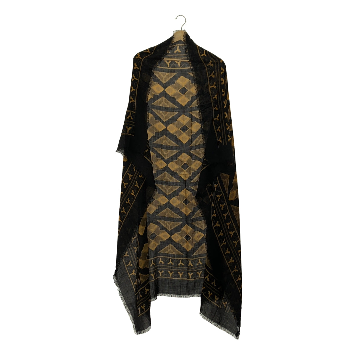 Cristaseya / 크리스타세야 | 2023AW | PRINTED WOOL SHAWL WITH FRINGES 울 프린트 프린지 스톨 숄 |