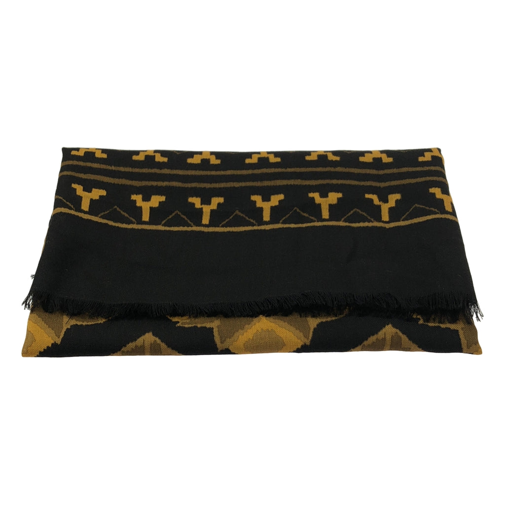 Cristaseya / 크리스타세야 | 2023AW | PRINTED WOOL SHAWL WITH FRINGES 울 프린트 프린지 스톨 숄 |