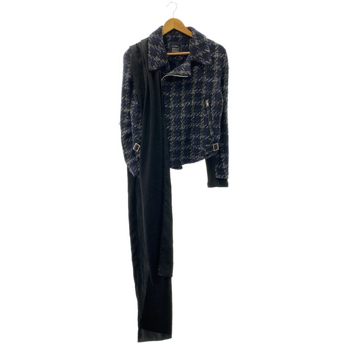 LIMI feu / 리미푸 | 트위드 블루존 더블 Zip 재킷 | S |