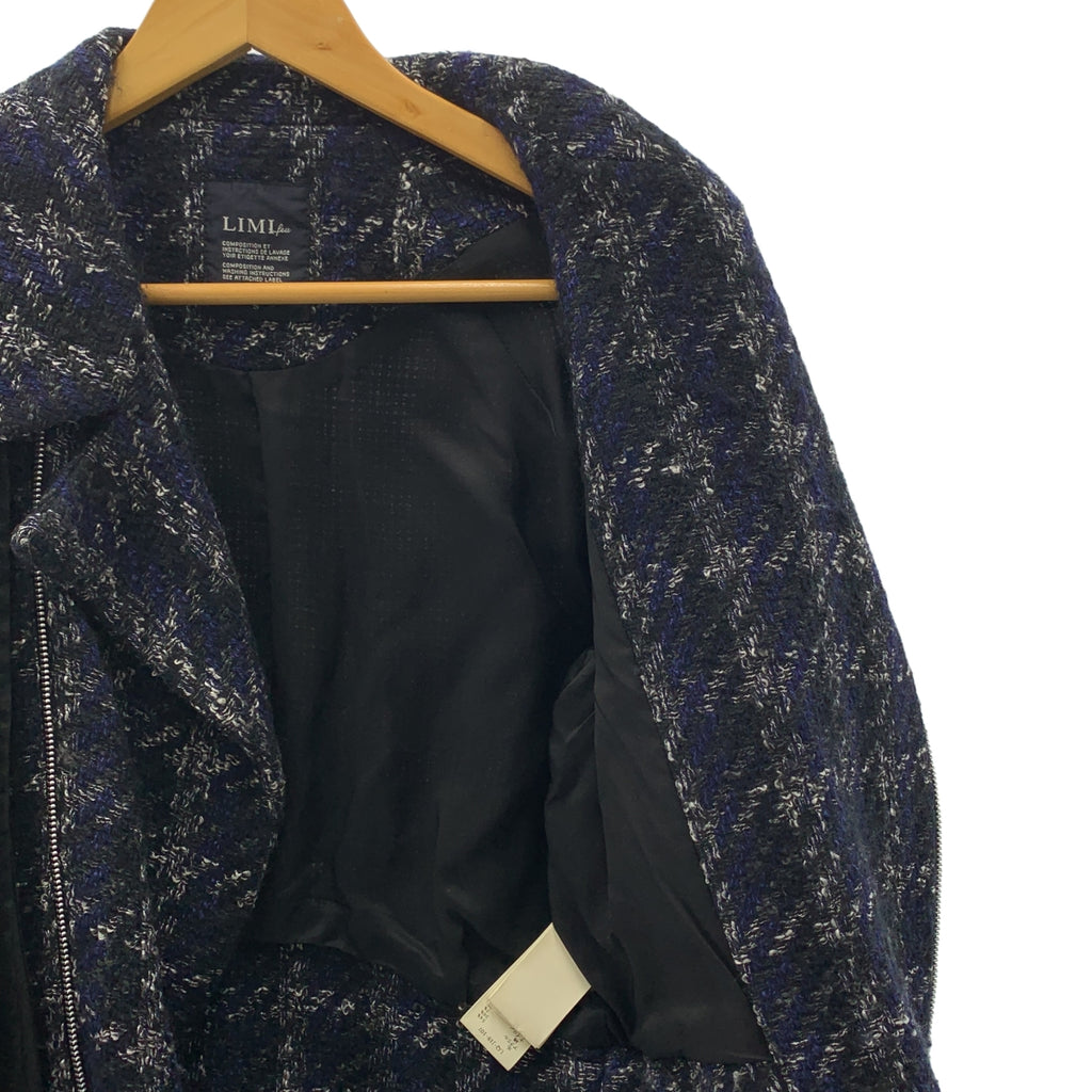 LIMI feu / 리미푸 | 트위드 블루존 더블 Zip 재킷 | S |