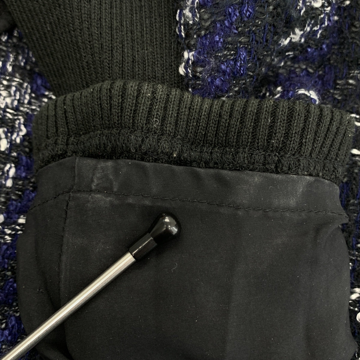 LIMI feu / 리미푸 | 트위드 블루존 더블 Zip 재킷 | S |