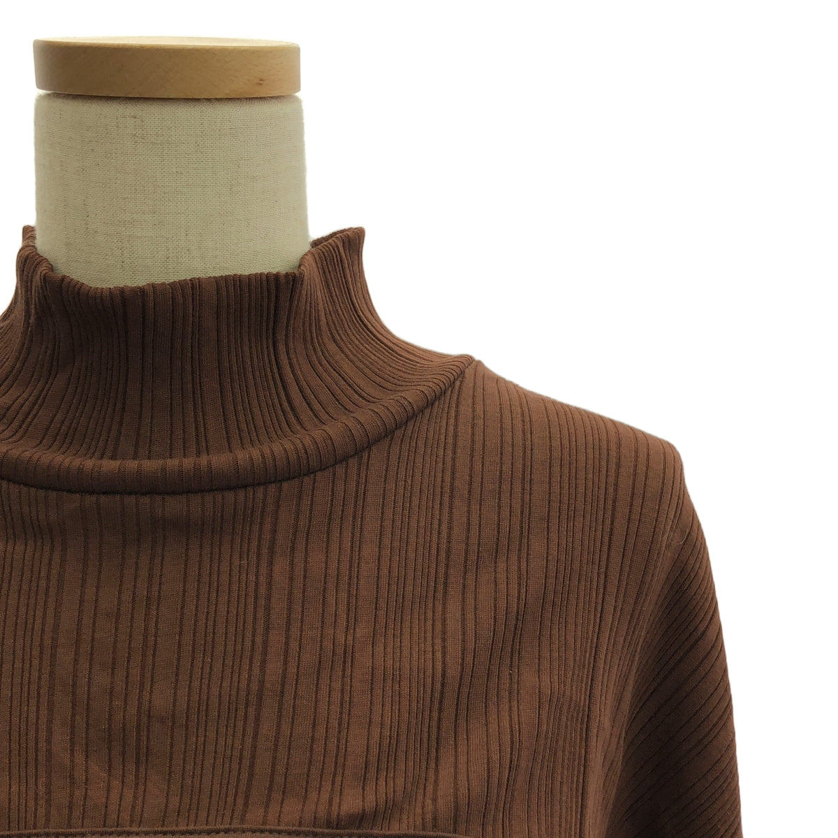 Mame Kurogouchi / 마메쿠로고우치 | 2023AW | Random Ribbed Organic Cotton 2 way Dress tops 니트 | 3 | 브라운 | 여성