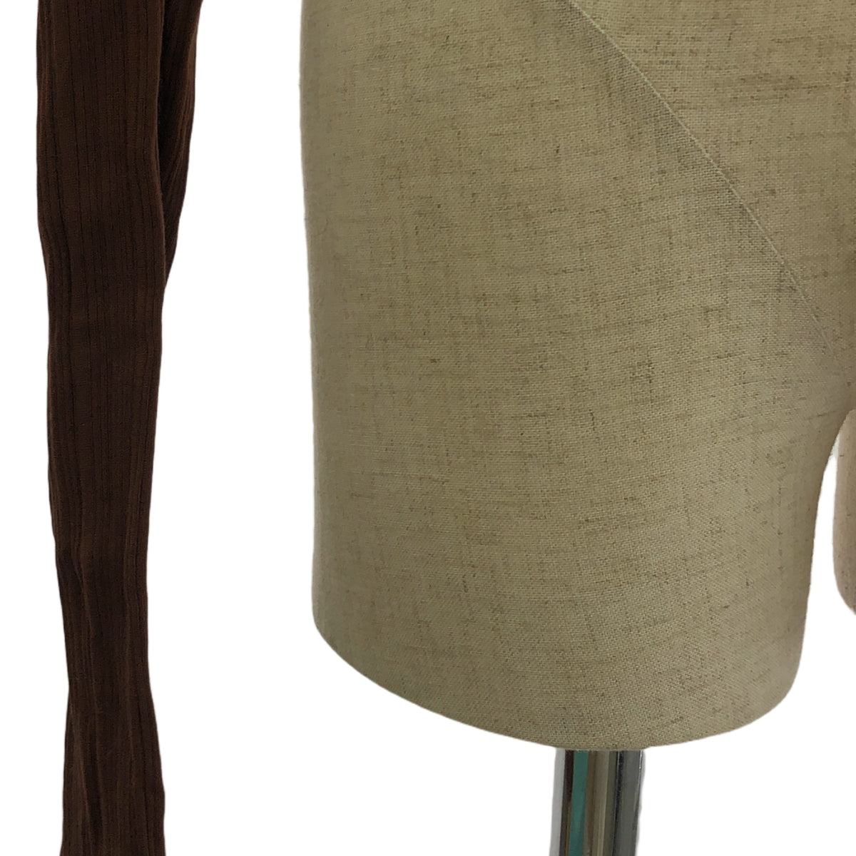 Mame Kurogouchi / 마메쿠로고우치 | 2023AW | Random Ribbed Organic Cotton 2 way Dress tops 니트 | 3 | 브라운 | 여성