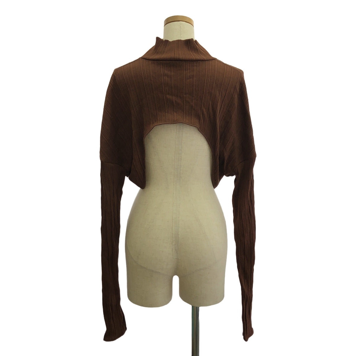 Mame Kurogouchi / 마메쿠로고우치 | 2023AW | Random Ribbed Organic Cotton 2 way Dress tops 니트 | 3 | 브라운 | 여성