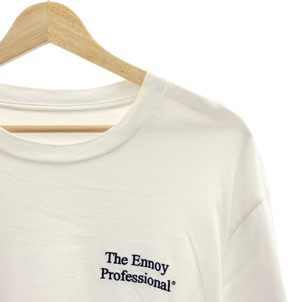 The Ennoy Professional / ザエンノイプロフェッショナル | 2020SS | L/S T-Shirt / エンブロイダリーロゴ クルーネック カットソー | M | ホワイト/ネイビー | メンズ