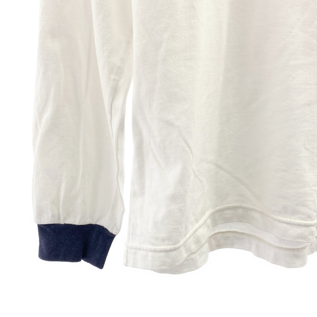 The Ennoy Professional / ザエンノイプロフェッショナル | 2020SS | L/S T-Shirt / エンブロイダリーロゴ クルーネック カットソー | M | ホワイト/ネイビー | メンズ