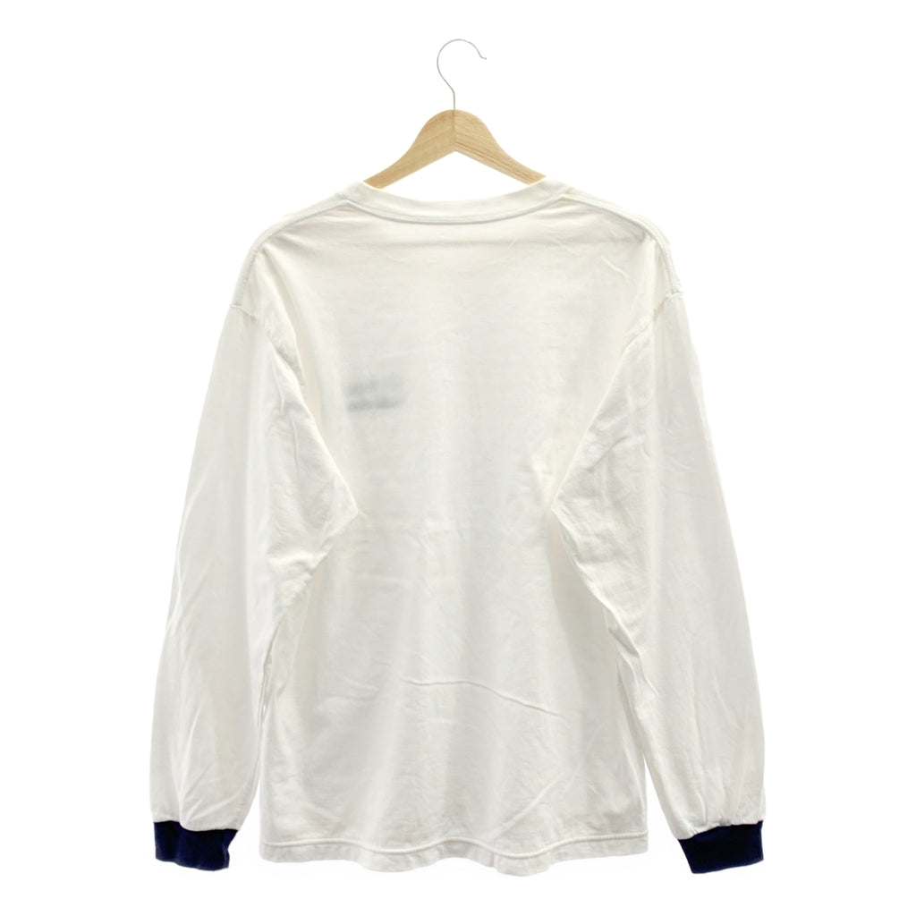 The Ennoy Professional / ザエンノイプロフェッショナル | 2020SS | L/S T-Shirt / エンブロイダリーロゴ クルーネック カットソー | M | ホワイト/ネイビー | メンズ